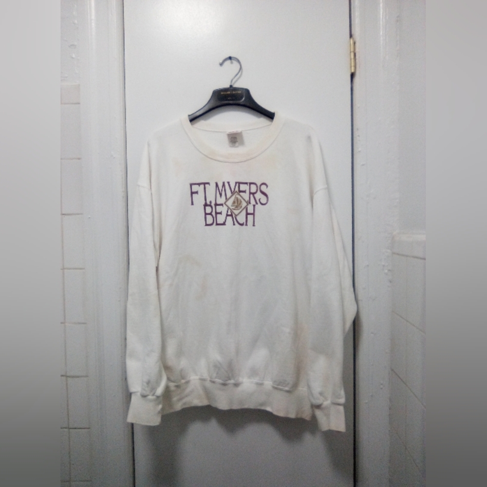 Vintage FT.Myers Beach Top Threads Crewneck Sweater Sz XLarge